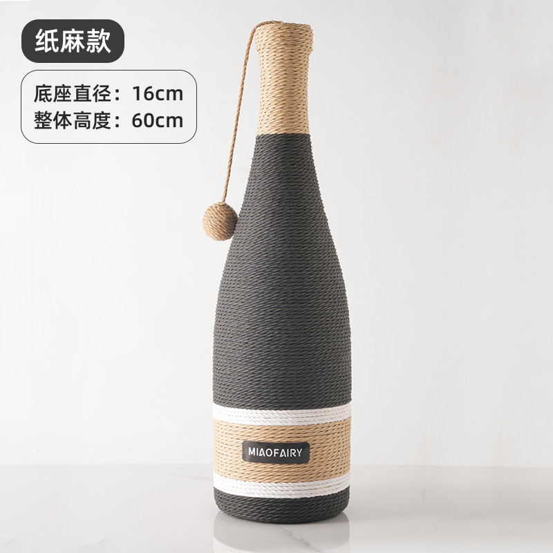 Columna de captura de gato Papel resistente al desgaste de sisal de cáñamo Bola de captura de gato Estante de escalada de gato Botella de vino tinto