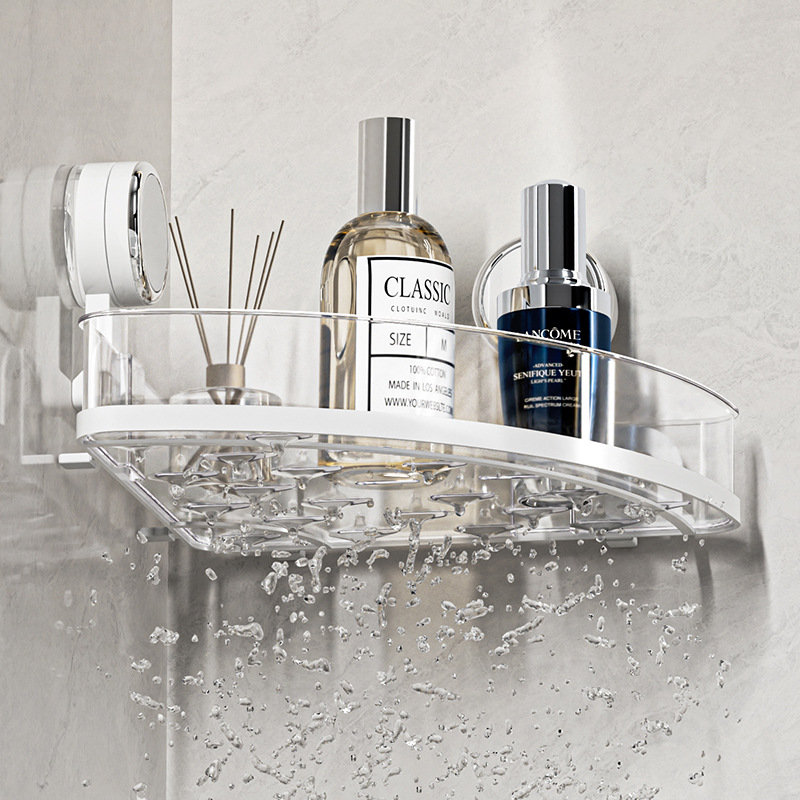 Ventosa estante de esquina del inodoro montado en la pared trípode de inodoro sin perforación estante de almacenamiento de baño de drenaje doméstico