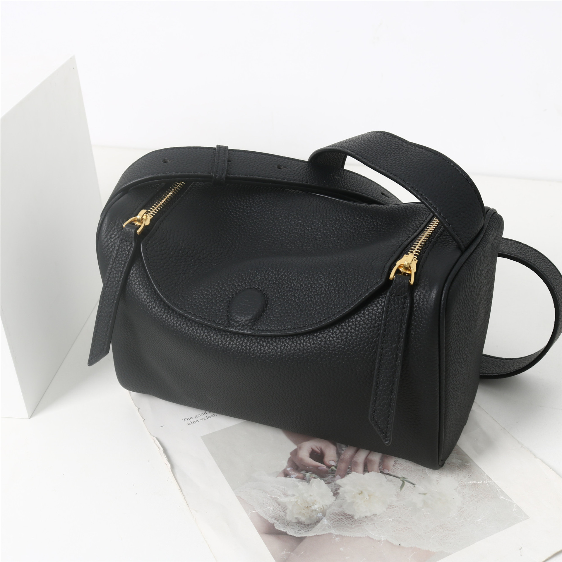 Togo Top Grain Cowhide 2025 New Boston Pillow Bag Genuine Leather Luxury Texture Commuter Shoulder Crossbody Bag For Women - Thumbnail 6