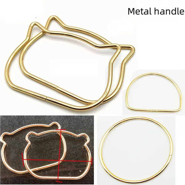 Luggage hardware accessories metal portable round semicircle bear head cat head alloy portable ring carrying ring iron ring handle
