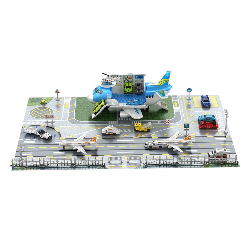 Penglebao aviones modelo de juguete simulación transporte aviones estacionamiento puede almacenar aviones de pasajeros coche niños P906-A
