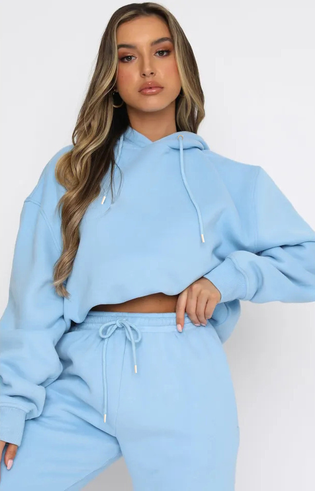 Ensemble Décontracté Femme À Capuche Avec Pantalon Et Poches_voghion.com