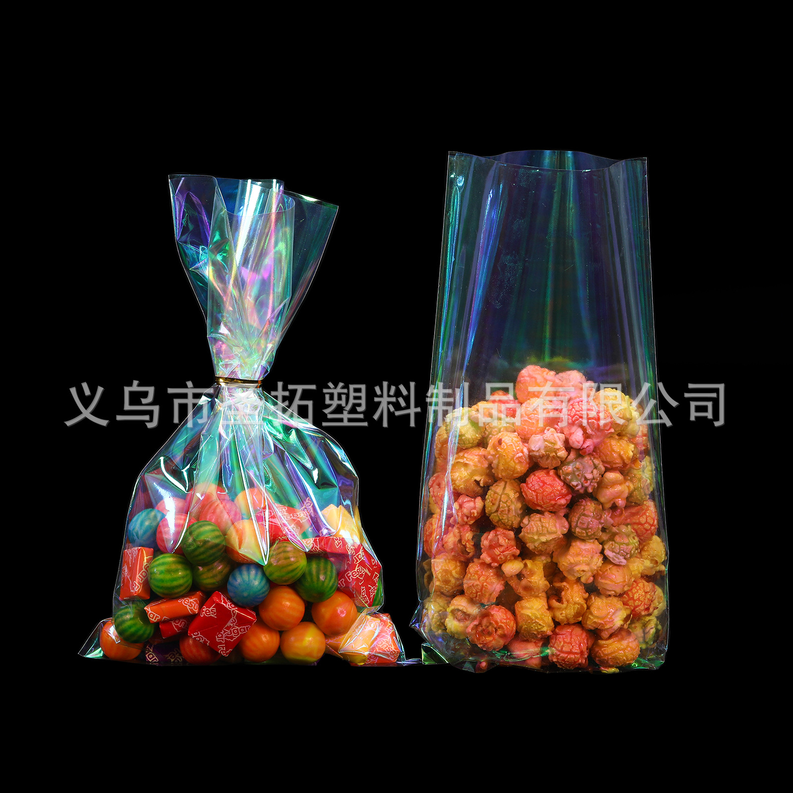 Bolsas transparentes transfronterizas de palomitas de maíz de frutas y verduras bolsas de preservación desechables bolsas de dulces de color al por mayor