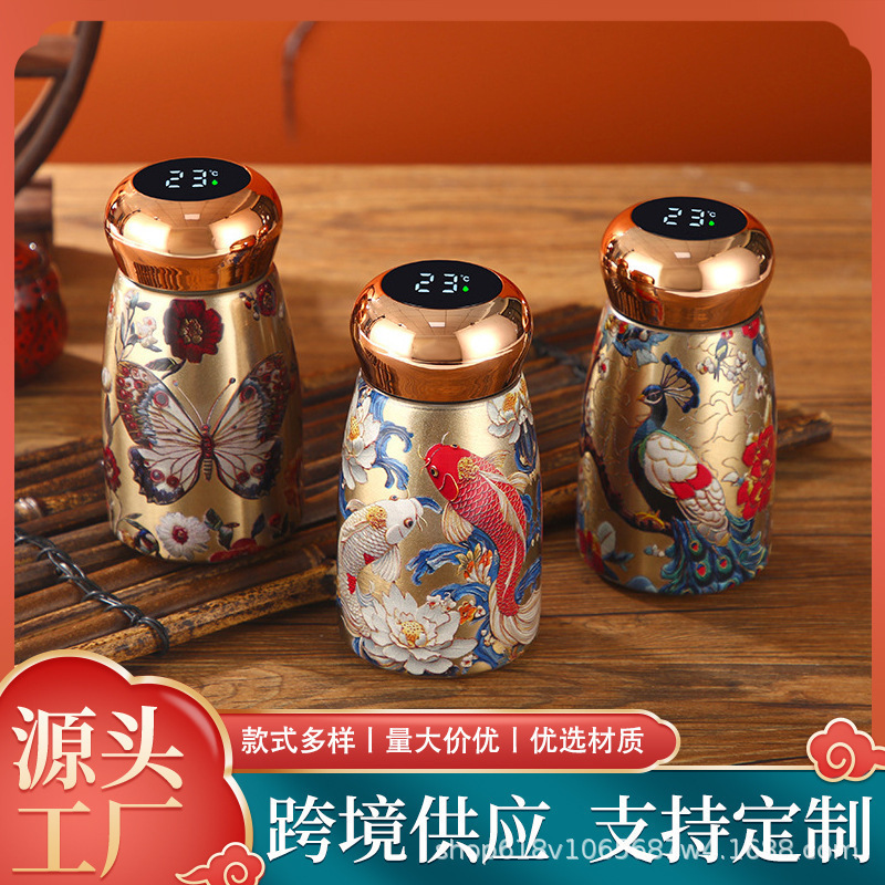 户外新款迷你显温蘑菇杯户外便携高颜值小胖丁陶瓷316不锈钢保温|undefined
