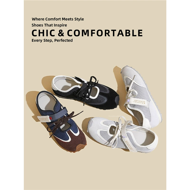 Женские летние балетки Мэри Джейн 2025 года, новые, в клетку, с мягкой подошвой, повседневные, на низком ходу, немецкие тренировочные туфли