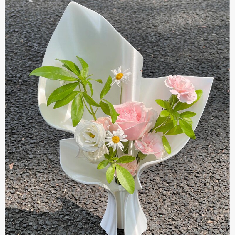 3D printed vase mini bouquet integrated packaging shell ornament creative birthday gift rose flower 3D printed vase mini bouquet integrated packaging shell ornament creative birthday gift rose flower