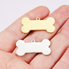 Foreign trade thermal sales mirror stainless steel dog card pet tag accessories DIY dog bone military brand pet pendant