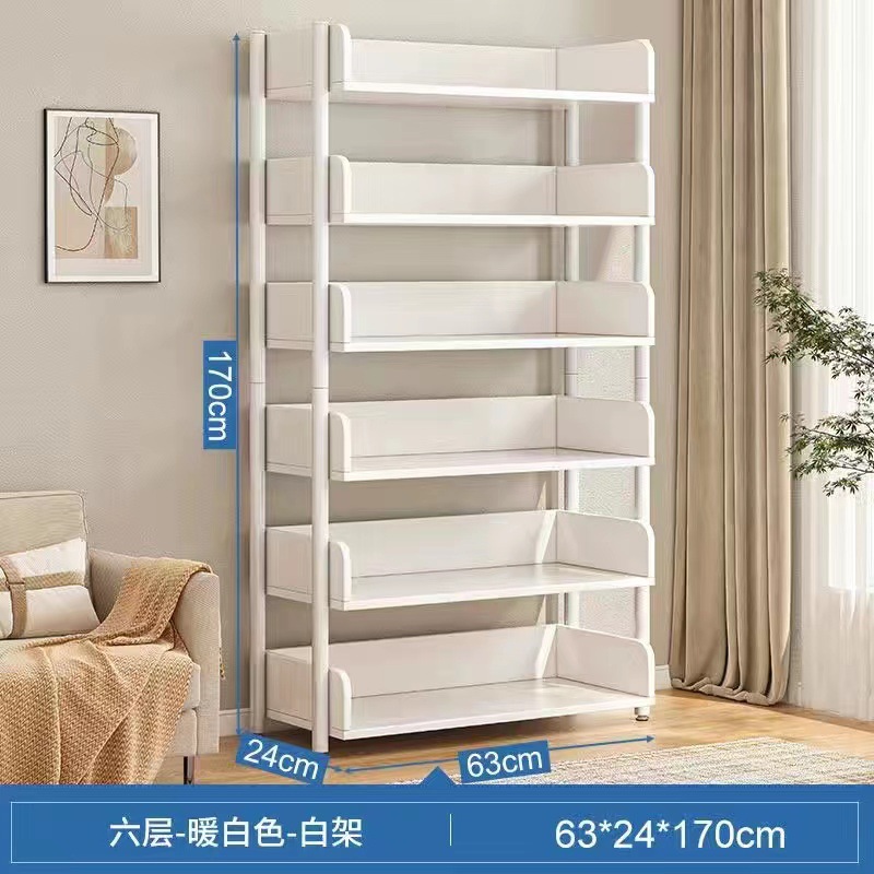 Estante de libros simple de hierro forjado doméstico de almacenamiento de suelo estante de exhibición estante de almacenamiento estante de estante de almacenamiento estante de biblioteca para estudiantes