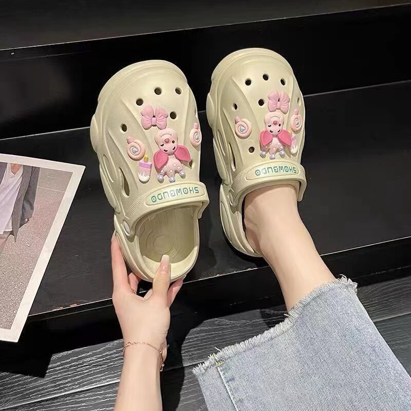 Japanese-Style Cute DIY Clogs for Women, New Niche Internet Celebrity Nurse Sandals, Outdoor Closed-Toe Half Slippers Wholesale