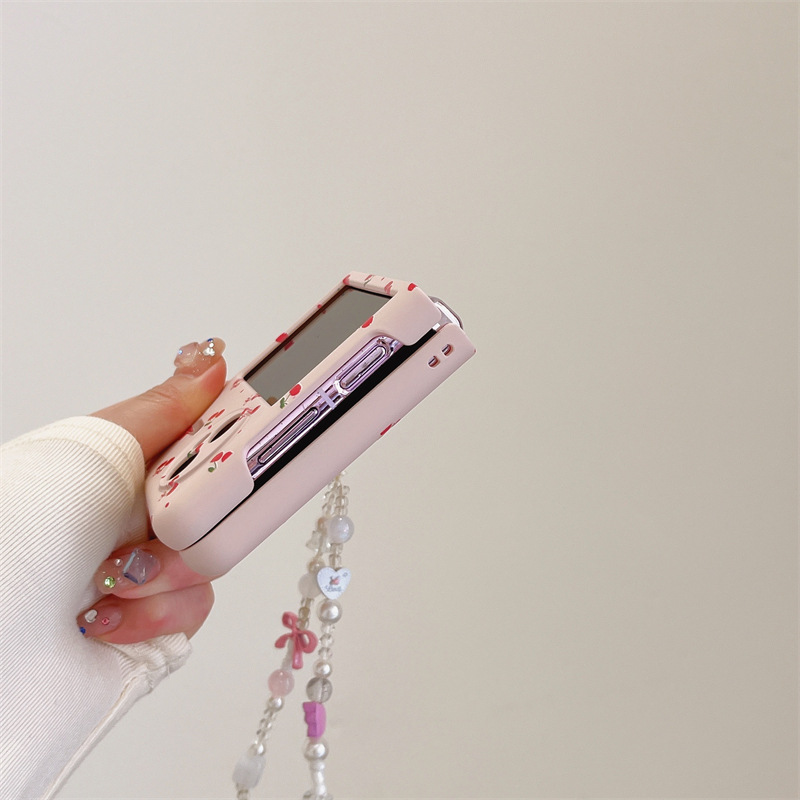 Skin Feel Hard Shell Foldable Samsung 6 Case Ins Cherry Compatible With Galaxy Z Flip 3/4/5_voghion.com