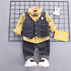 Autumn children's set for boys for early age, vest, shirt, sleeves, children's clothing, 3 piece set