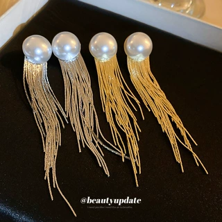 银针欧美金属风重工长款流苏耳环小众设计耳钉时尚轻奢耳饰批发女
