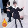 加厚中长款新款女童棉服