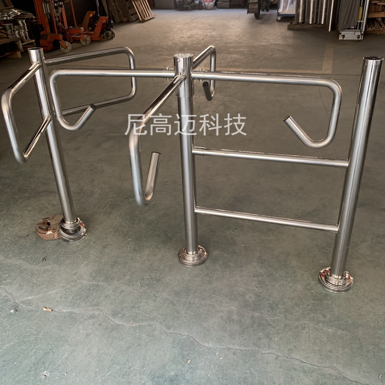 尼高迈直供十字型辊闸机 半封闭式手动机械单向闸门 超市景区转闸