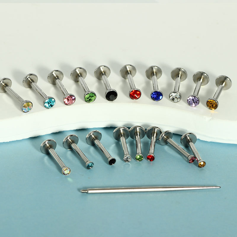 Pointed titanium steel lip stud product view
