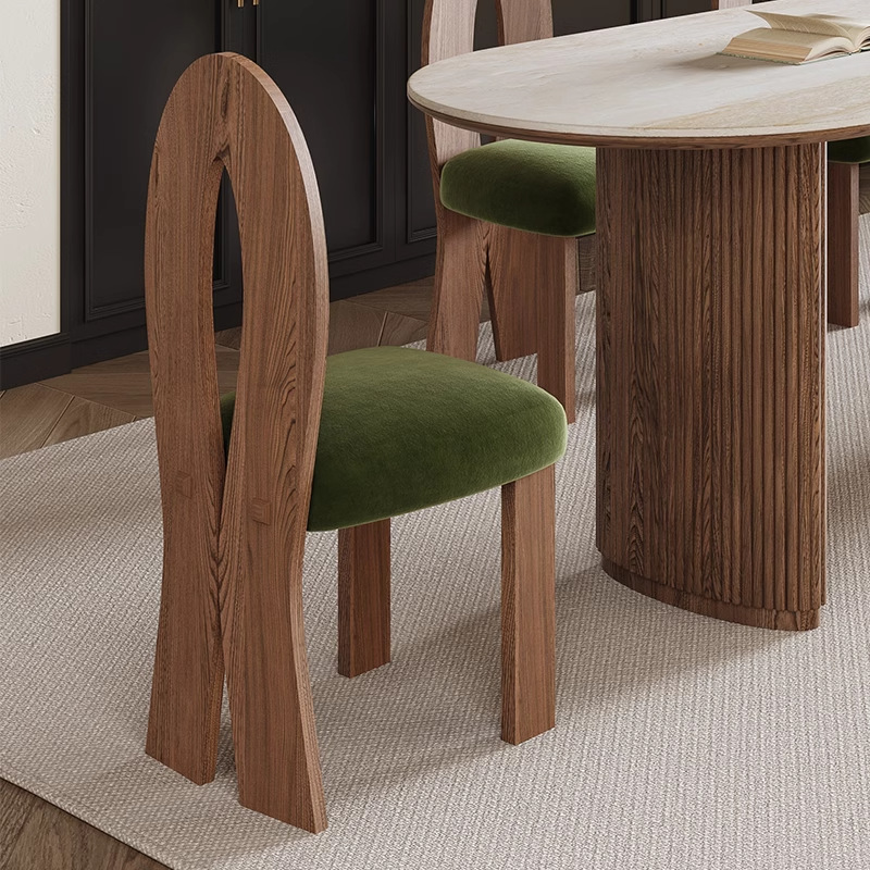 Dan Vance silla de comedor retro francesa silla de madera maciza silla de respaldo silla de sirena silla de diseño silla de comedor
