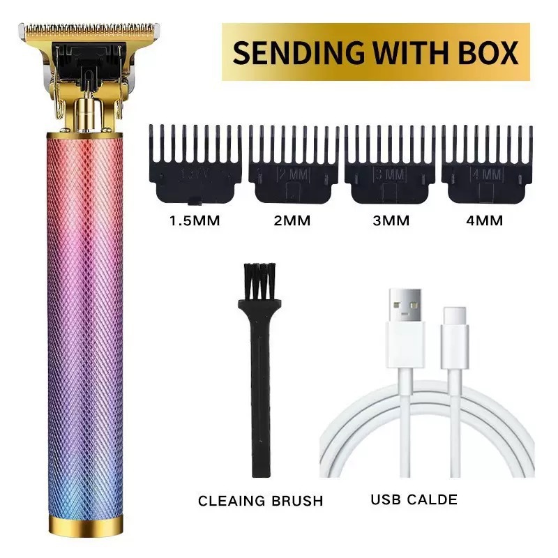 Cortadora eléctrica de peluquería con tallado de metal transfronterizo, cortadora de cabeza de aceite eléctrica, afeitadora recargable, maquinilla de afeitar para peluquería, cortadora de pelo calva