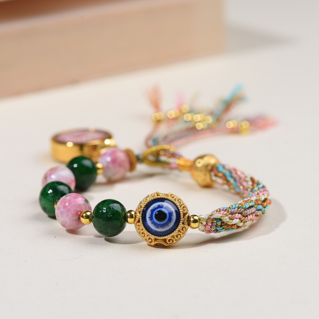 Mano tejida estilo Xizango mano cuerda zachilam mano cuerda verde madre cinco maestro thangka pulsera Xizanga mano cuerda regalo femenino