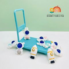 Resin Cute Cartoon Astronaut Mini Rocket Handmade DIY Material Cream Adhesive Accessories Self-Made Phone Case
