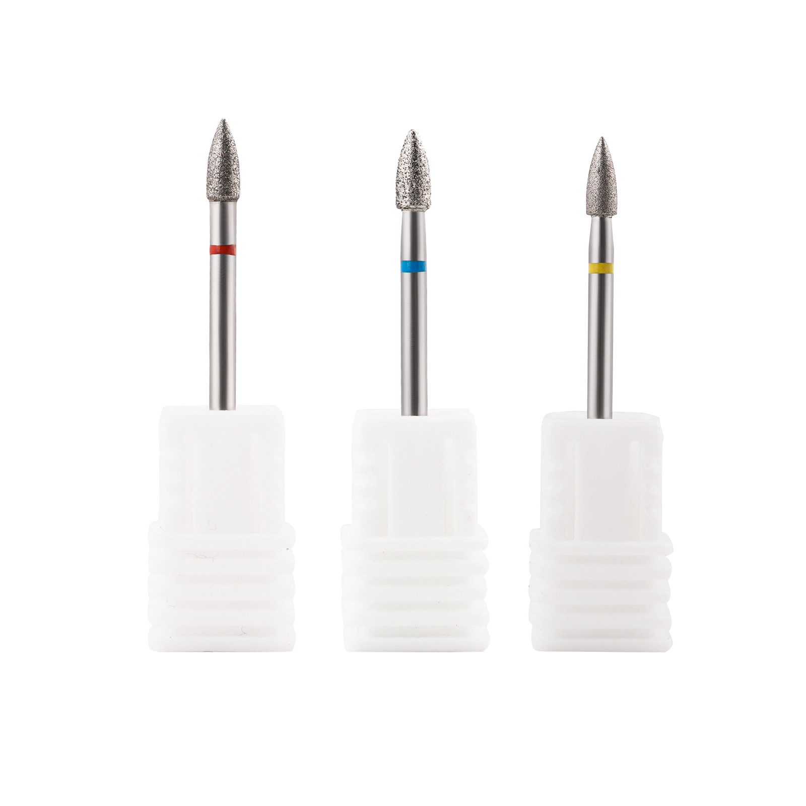 Cabeza de pulido de diamante para uñas, bolsillo, piel muerta, pretratamiento, cabezal de pulido en forma de bala, traje de manicura profesional