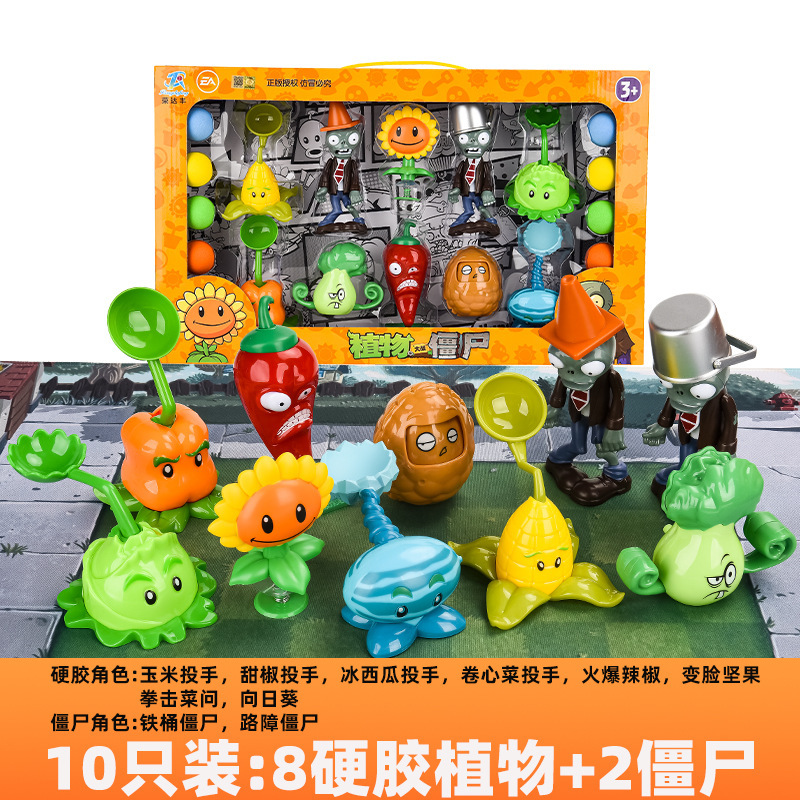 Genuino Plants vs. Zombies Toys Juego completo de dibujos animados para niños Muñecas de dibujos animados Juego de modelos de figuras