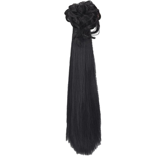 New Chinese style flower bud low ponytail wig for women, artificial hair can be matched with ancient Hanfu horse skirt, natural gripper fake braid