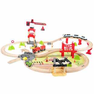 Urban Engineering Theme Track Beech Electric Train Children's Traffic Manual Parking Building Blocks