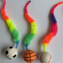 宠物玩具猫玩具弹力足球篮球棒球自嗨解闷神器逗猫运动球带毛毛虫