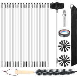 可旋转弯曲尼龙烟囱清洁刷工业风管机烘干机管道锅炉刷套装刷头