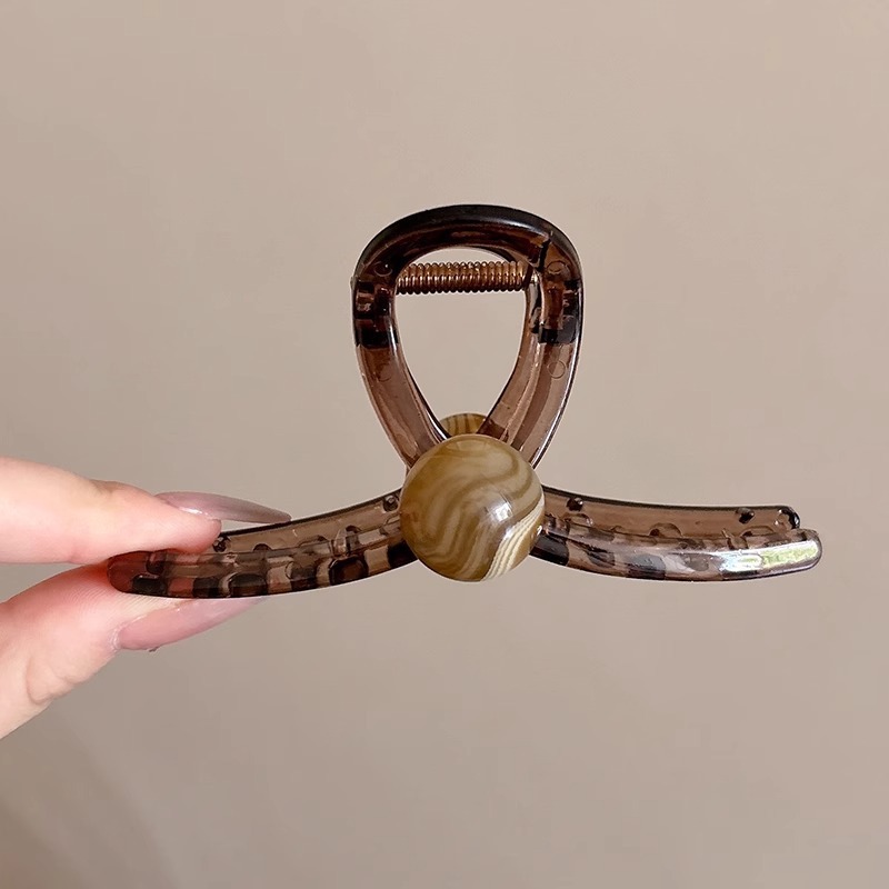 Clip de captura de acrílico 2025 nuevo clip de tiburón simple grande de alta gama, horquilla de pelo en la parte posterior de la cabeza, tocado de verano