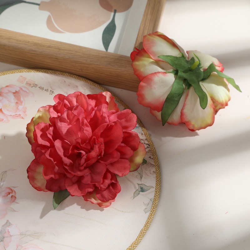 DIY手シミュレーション焼辺牡丹帽子服アクセサリー花花頭絹花偽花結婚祝い花壁装飾|undefined