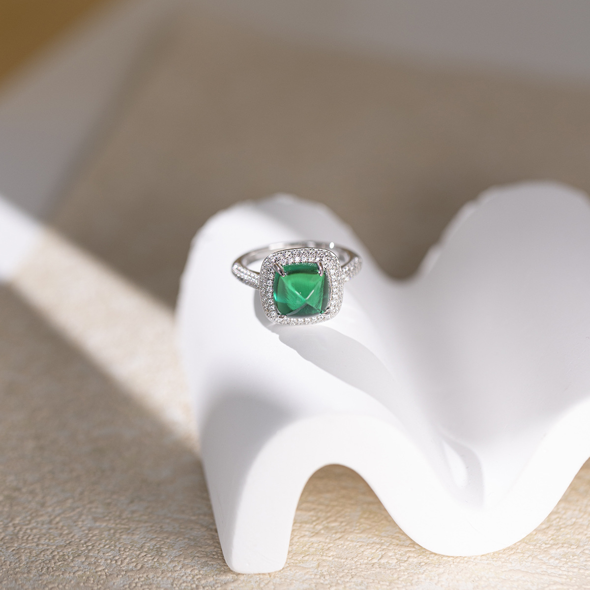 S925 all-over silver Douyin hot sale 9*9m laboratory-grown m emerald…