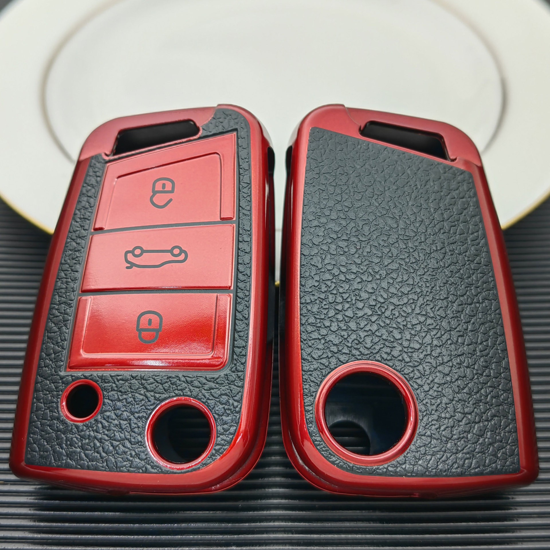 가죽 레드 싱글 쉘