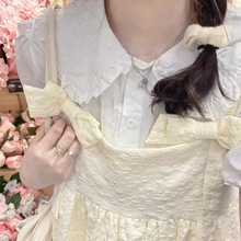 夏季日系甜美软妹jk蝴蝶结背带连衣裙女学生+娃娃领衬衫单件/套装
