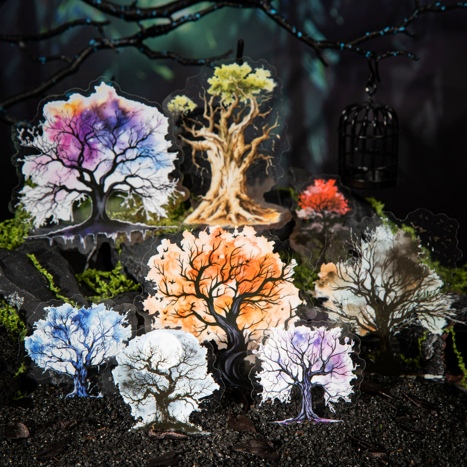 Beautiful Day PET Stickers Dark Woods Series Gothic Tree Handbook Material Stickers 20 Pictures 6
