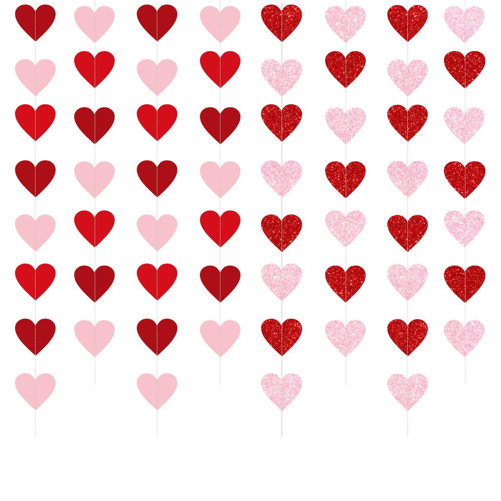 Día de San Valentín decoración de la habitación decoración de la boda suministros amor colgante bandera cadena pieza Día de San Valentín amor tire bandera corona