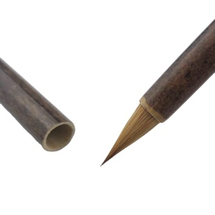 Songyunzhai Purple Bamboo hooded wolf hair writing brush fat belly chicken distance Liao tail small regular script writing brush two Wang Lanting preface calligraphy writing brush