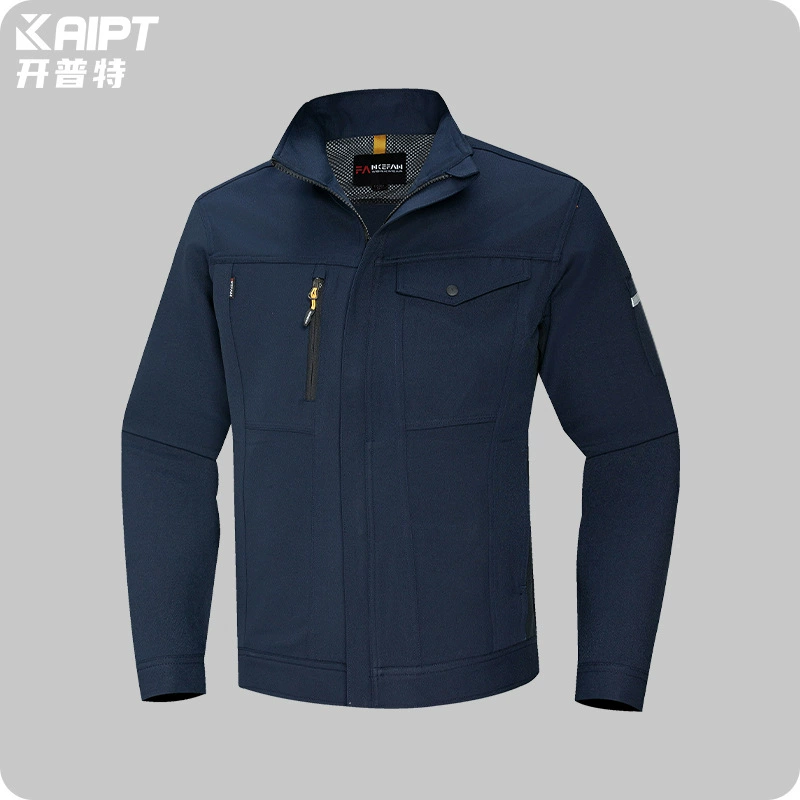 Трансграничный сплошной цвет весенняя и осенняя куртка для мужской печати LOGO мастерская по ремонту рабочих рабочая одежда износостойкая одежда для страхования труда на заказ