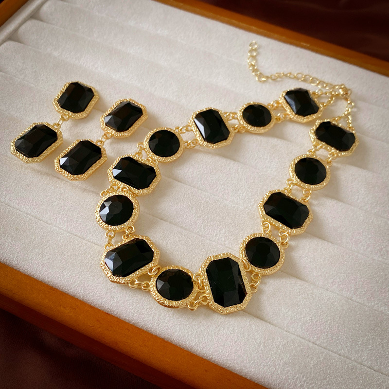 Silver Needle Medieval Vintage Square Crystal Tassel Earrings