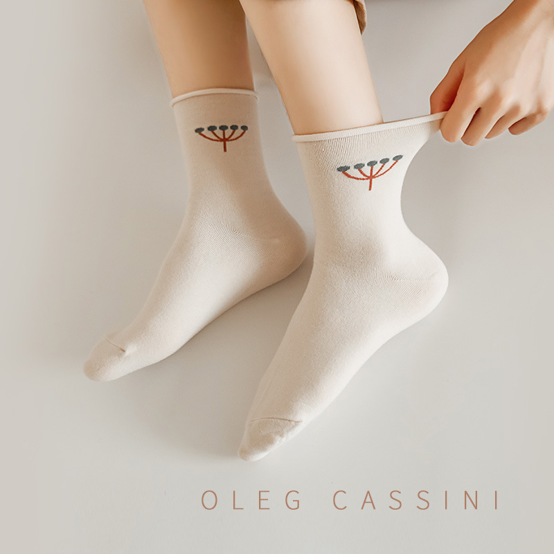 Calcetines de confinamiento postparto especial Otoño e Invierno algodón peinado boca suelta pies no apretados sudor-absorbente transpirable mujeres embarazadas embarazo dormir Calcetines