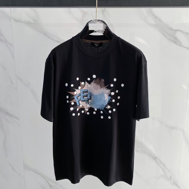 Summer hit item: FD brand unisex T-shirt with little monster logo print for cross-border foreign trade Summer hit item: FD brand unisex T-shirt with little monster logo print for cross-border foreign trade