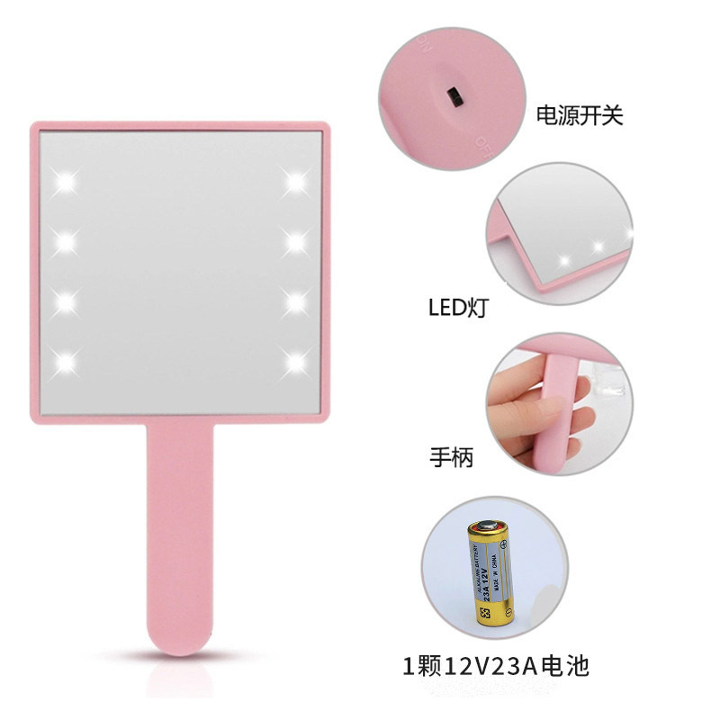 メーカーギフト角型鏡美化粧led化粧鏡手持ち鏡定ロゴ美容院ハンドル鏡|undefined