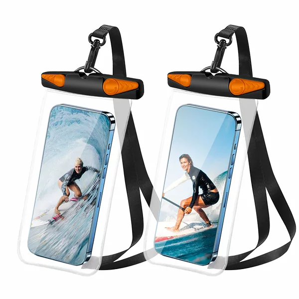 Factory direct Amazon hot selling PVC material mobile phone waterproof bag IPX8 touch screen universal mobile phone waterproof case