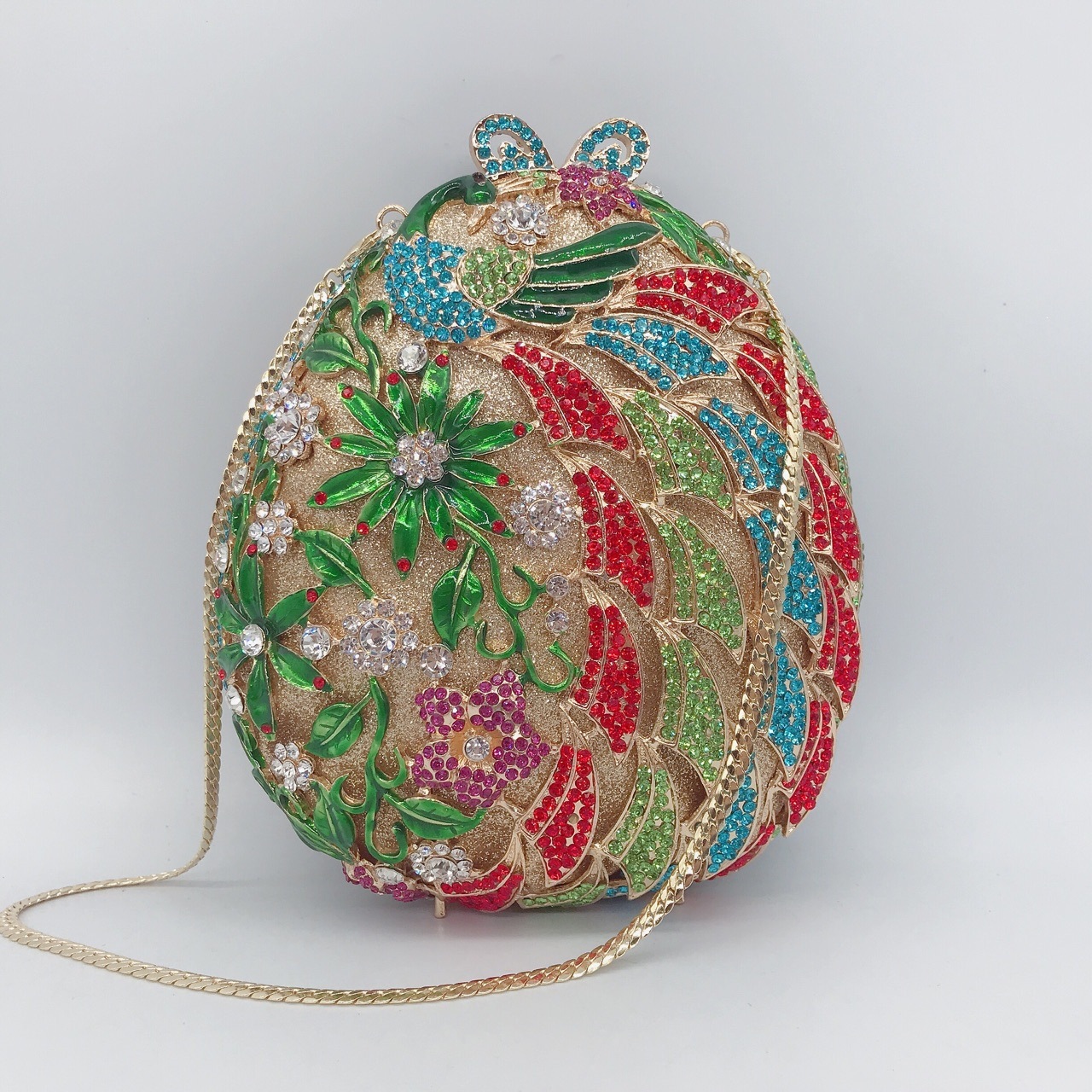 * bolsas de cena de diamantes de diamantes redondas agujeradas bolsas de mujer bolsas de maquillaje de animales europeos y estadounidenses bolsas de mano de diamantes llenas