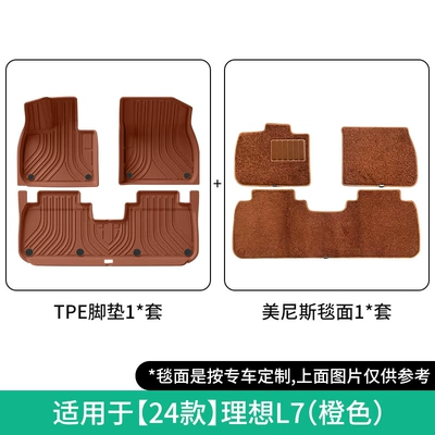 Modelə uyğun ayaqaltı – Mats, Trunk Mats, Drop Shipping - 24-ideal-l7-double-layer-floor-mats-menisorange-model-w240001919