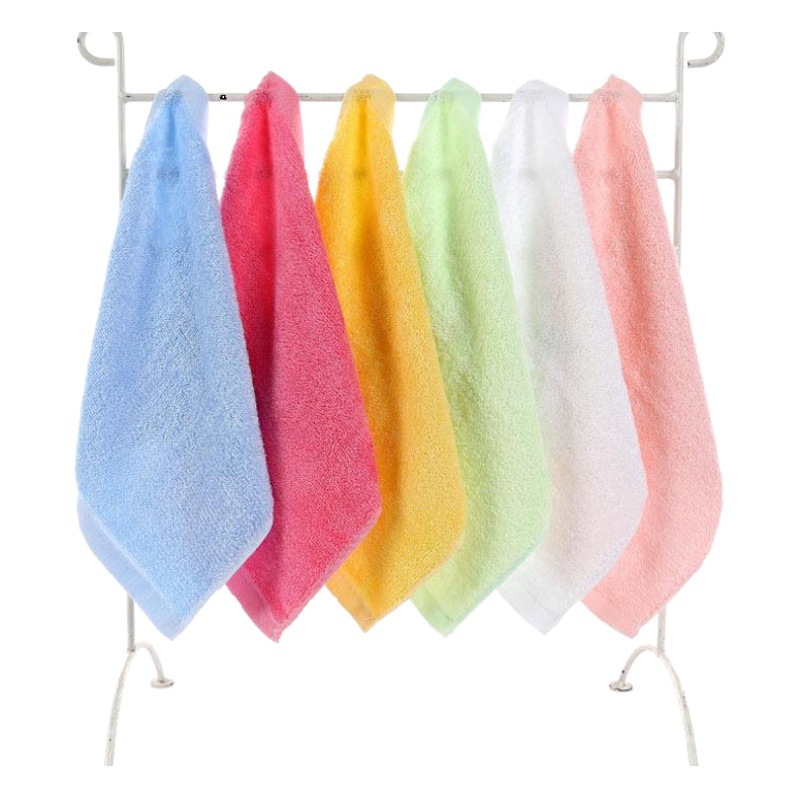 Bamboo fiber small square towel 25*25 baby saliva towel kindergarten children's towel bamboo fiber square towel factory wholesale