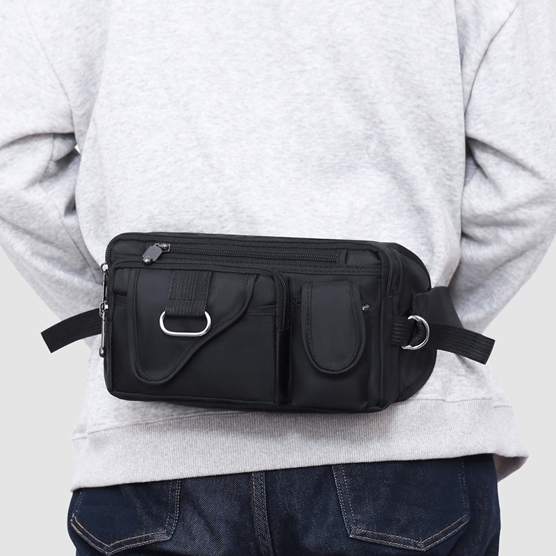 Oxford Cloth Water-Repellent Waist Bag for Men, Outdoor Sports Large-Capacity Multi-Functional Shoulder Crossbody Bag, Versatile Chest Bag