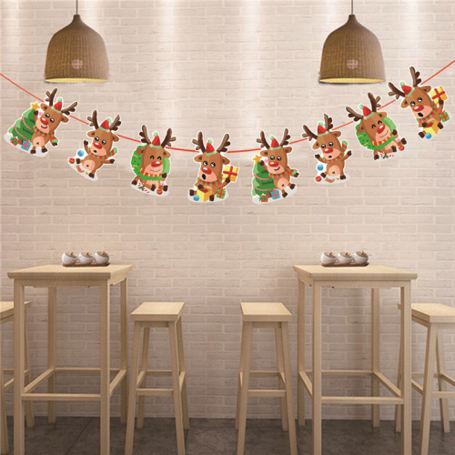 Christmas flag Christmas decorations scene layout banner party bunting cartoon hanging flag paper hanging flag decoration