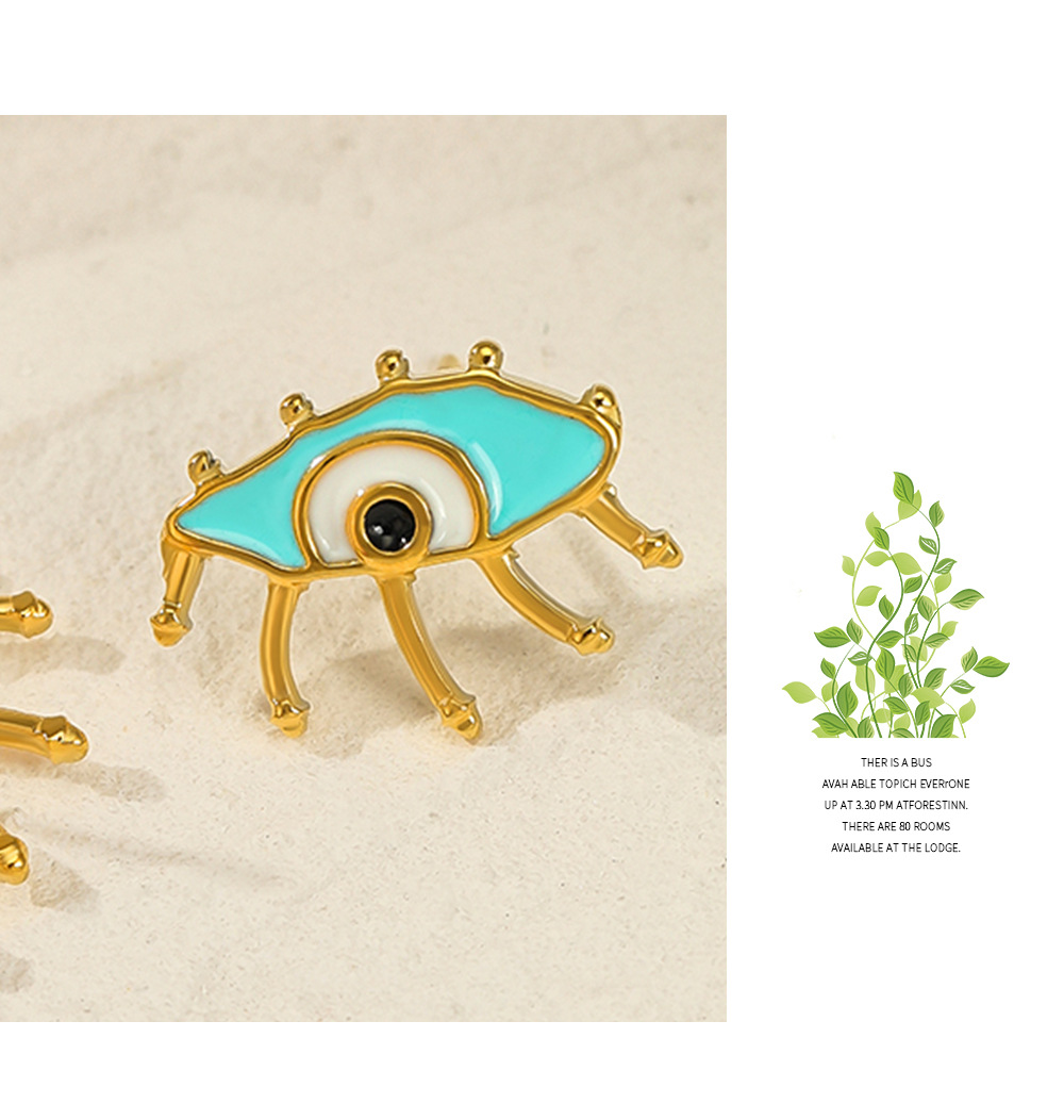 Ethnic Style Eye Stainless Steel Plating Ear Studs 1 Pair