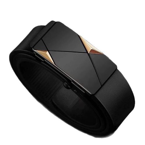 [Bestseller in E-commerce] Men’s Leather Belt, Genuine Leather, Toothless Automatic Buckle, Cowhide Waistband, Men’s Business Casual Trendy Trouser Belt